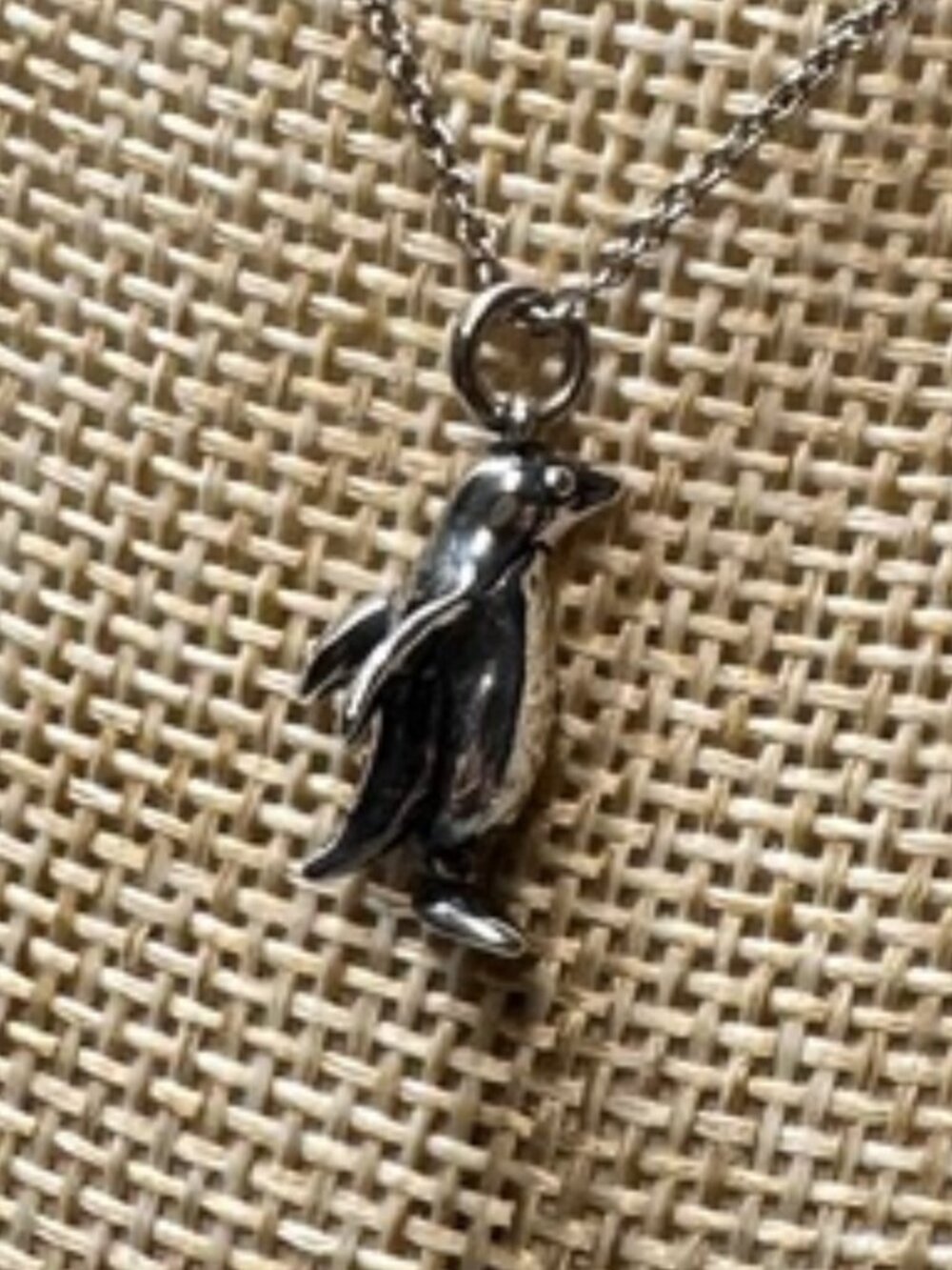 Vintage .925 Sterling Silver Penguin Charm on Sterling Chain